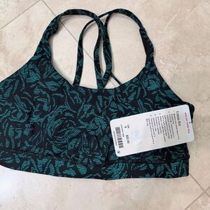 lululemon athletica Teal & Black Printed Strappy Sports Bra